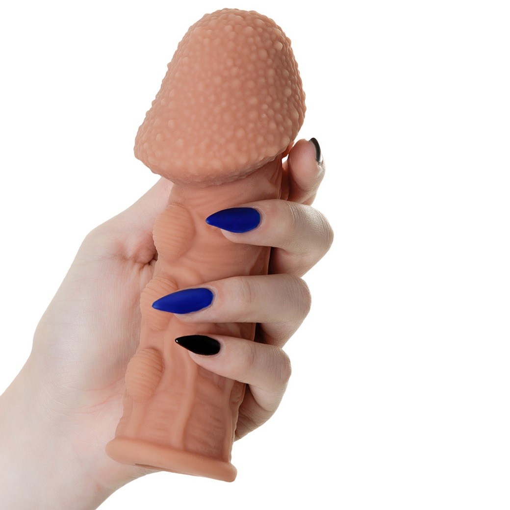 Насадка Kokos Nude Sleeve 006 M с подхватом мошонки и открытой головкой, телесная NS.006-M - KOKOS - Удлиняющие/утолщающие насадки - Купить