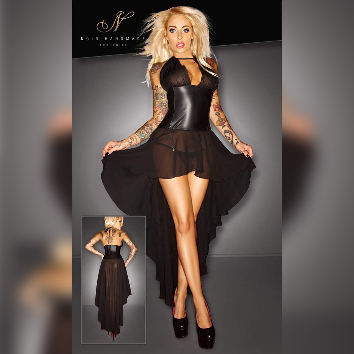 Платье лакированное Devil & Angel, чёрный, M DA_7044 dress M - Devil & Angel - Эротические платья - Купить