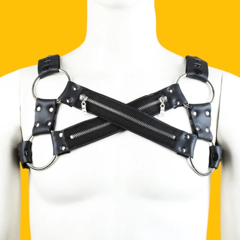 Уценка. ⚠️ Портупея мужская с молниями, S/M/L - секс-шоп Incognito Уценка. ⚠️ Портупея мужская с молниями, S/M/L