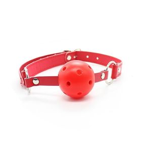 Уценка. Кляп-шар дышащий красный, диаметр 45 мм 