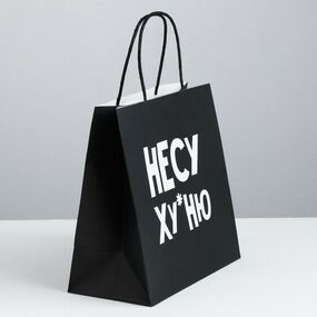 Пакет подарочный «Несу х*ню», 22 х 22 х 11 см 