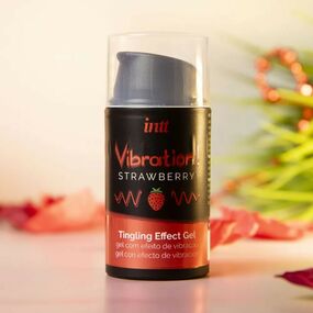 Возбуждающий гель с эффектом вибрации Vibration! Strawberry, 15 мл 
