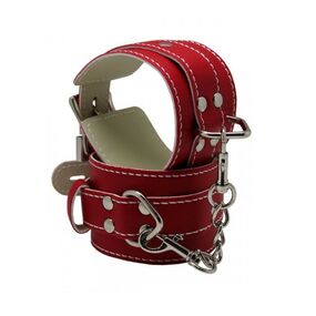 Наручники кожаные красные 