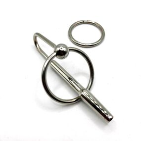 Уретральный стимулятор с кольцом, металл, 8 мм 