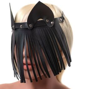 Маска «Кошка с бахромой», кожа 