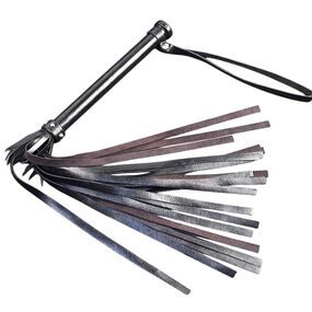 Плетка «Мягкая» Black кожа, 50 см, Цвет: Чёрный 