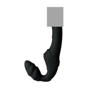 Безремневой страпон с вибрацией Black&Red To Me, Цвет: Чёрный 