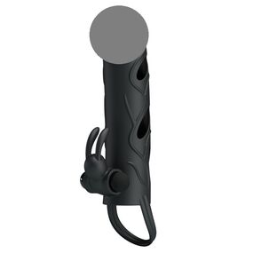 Насадка с клиторальным стимулятором Baile Black, Цвет: Чёрный 