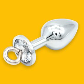 Уценка. ⚠️ Анальная пробка капля с белым кристаллом, L 