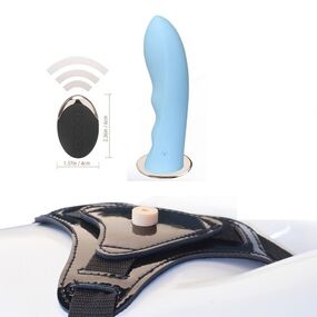 Страпон с вибрацией и пультом Blue, Цвет: Голубой 