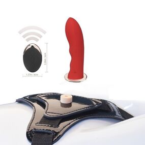 Страпон с вибрацией и пультом Red, Цвет: Чёрный 