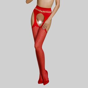 Чулки с поясом красные "ECO S 002", S/M/L, Размер чулок/колготок: S/M/L, Цвет: Красный 