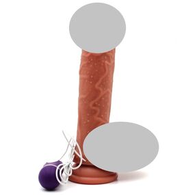 Фаллоимитатор с вибрацией и выносным пультом управления Dual Layer №11 