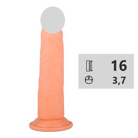 Фаллоимитатор на присоске №107100, Цвет: Телесный 