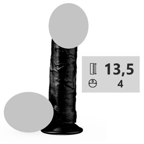 Фаллоимитатор на присоске №401400, Цвет: Чёрный 