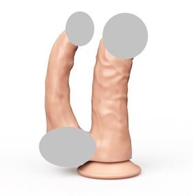 Двойной фаллоимитатор на присоске №101900, Цвет: Телесный 