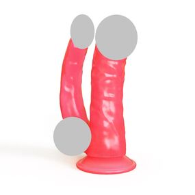 Двойной фаллоимитатор на присоске №211900, Цвет: Розовый 