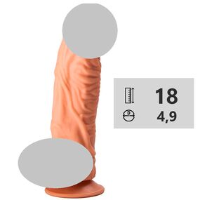 Фаллоимитатор на присоске №105500, Цвет: Телесный 