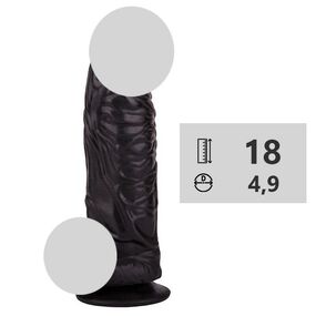 Фаллоимитатор на присоске №405500, Цвет: Чёрный 