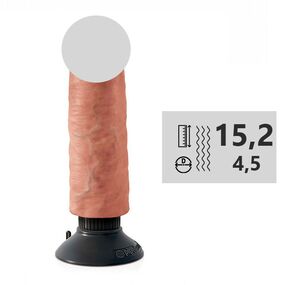 Вибромассажёр King Cock 6" Vibrating, Цвет: Коричневый 