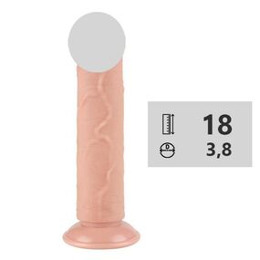 Фаллоимитатор Sliding-Skin Dong 8.0", Цвет: Телесный 