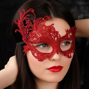 Маска ажурная красная «Марго» 