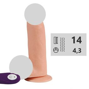 Фаллоимитатор на присоске с вибрацией и пультом 