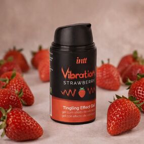 Возбуждающий гель с эффектом вибрации Vibration! Strawberry, 15 мл 