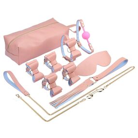 БДСМ набор в сумке «Бант», 7 предметов, розовый, Цвет: Розовый 