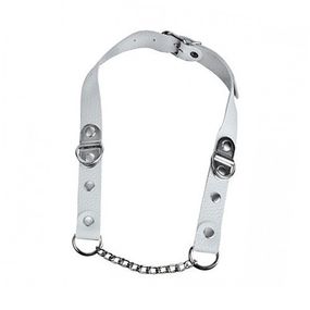Кляп белый с цепью вместо шара, Цвет: Белый 