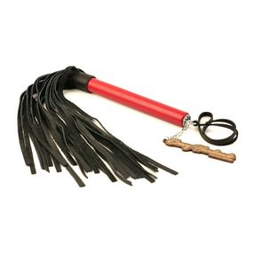 Плеть с красной ручкой, кожа, 50 см 