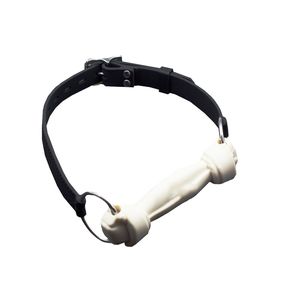 Кляп-трензель белый «Кость» 