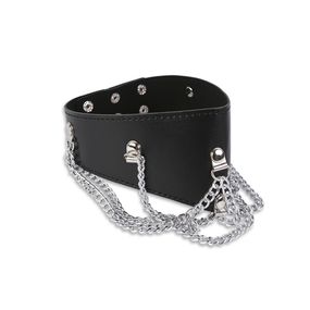 Ошейник с цепями Marbas, эко-кожа 