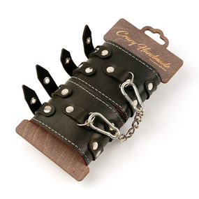 Наручники с двумя ремнями, кожа 