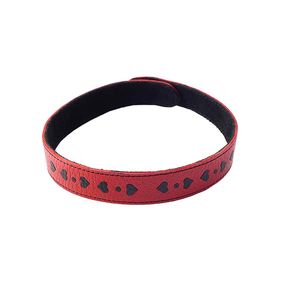 Ошейник с аппликациями, кожа 