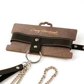 Ошейник с поводком, кожа №1017 