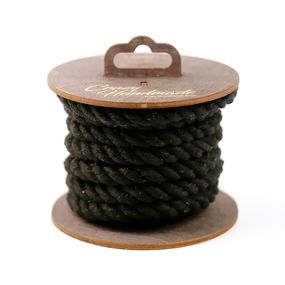 Верёвка чёрная из хлопка на катушке, 3 м 