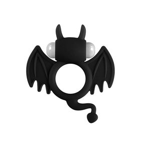 Эрекционное кольцо на пенис JOS  COCKY DEVIL, Силикон, Чёрный, 8,5 см 