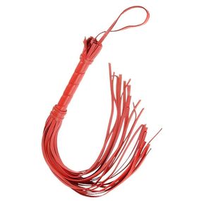 Плеть мини многохвостная Red, кожа, 40 см 