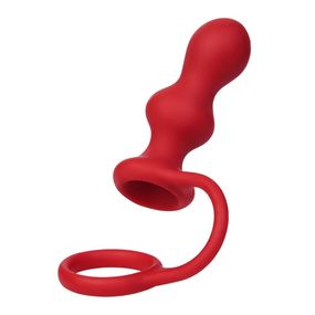 Анальная втулка с эрекционным кольцом Red, Цвет: Красный 