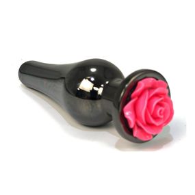 Анальная пробка танго с коралловой розой, L 