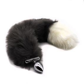 Анальная пробка с хвостом и кристаллом, S 