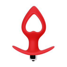 Анальная вибровтулка Sweet Toys medium heart, Цвет: Красный 