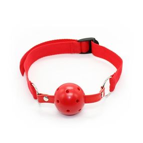 Кляп с дышащим шаром, диаметр 45 мм, Цвет: Красный 