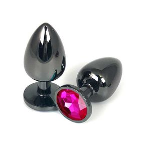 Анальная пробка c розовым кристаллом, S 