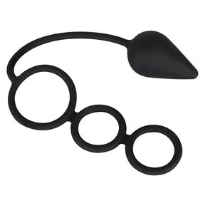 Эрекционное кольцо с анальной пробкой Plug-Cock/Ball Rings 