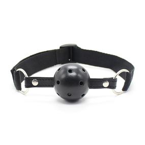 Кляп с дышащим шаром Silent Cry, диаметр 45 мм, Цвет: Чёрный 