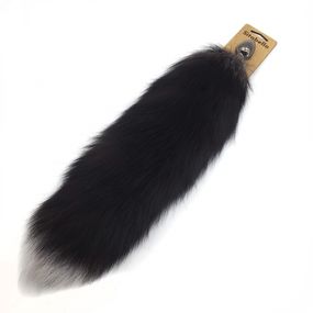 Анальная пробка металл с длинным хвостом, S 