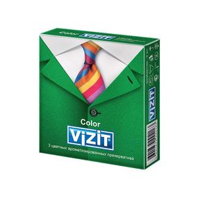 Презервативы VIZIT Color цветные, 3 шт 