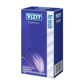 Презервативы VIZIT Comfort оригинальной формы, 12 шт 
